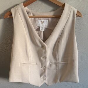 House of Harlow 1960 Ivory Ribbed Vest